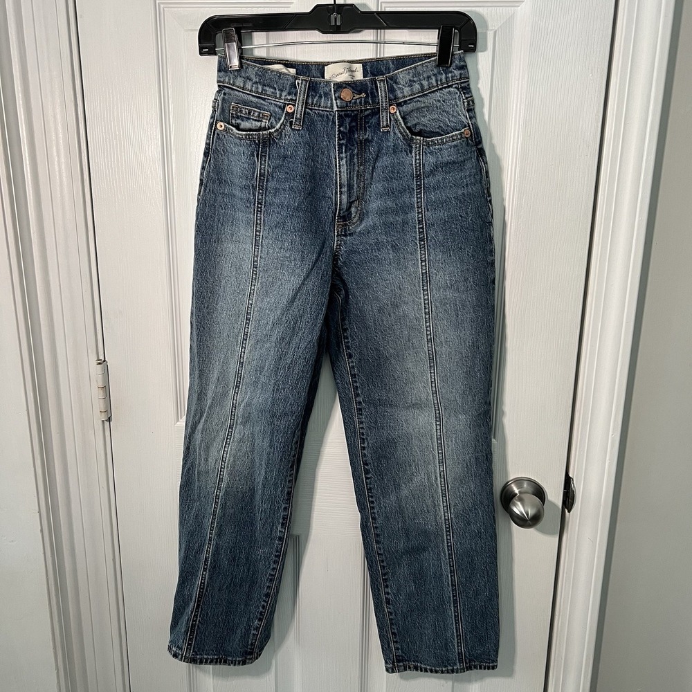 Universal Thread Women's Vintage Straight Jeans Medium Tint Denim Sz 0/25R